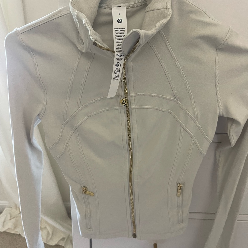 Lululemon Athletica White Utility Jacket with High Collar